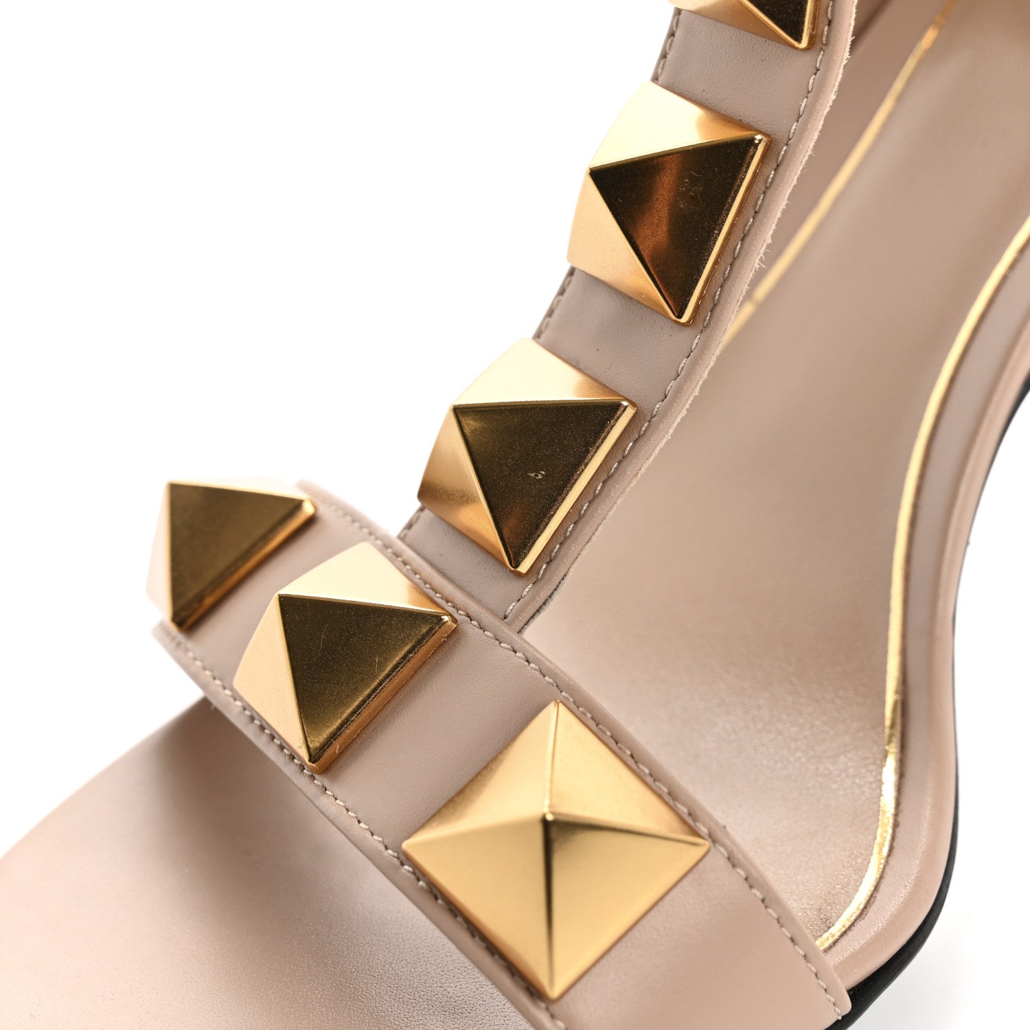 Valentino Garavani Calfskin Roman Stud 90mm Sandals 37 Rose Cannelle 10 of 15