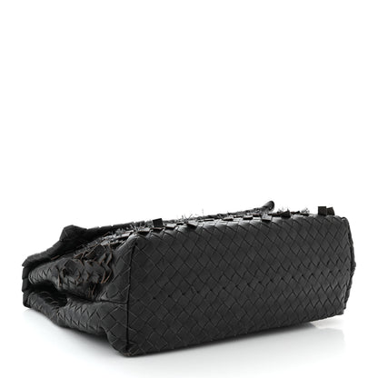 Bottega Veneta Nappa Intrecciato Fringe Flap Black 4 of 10