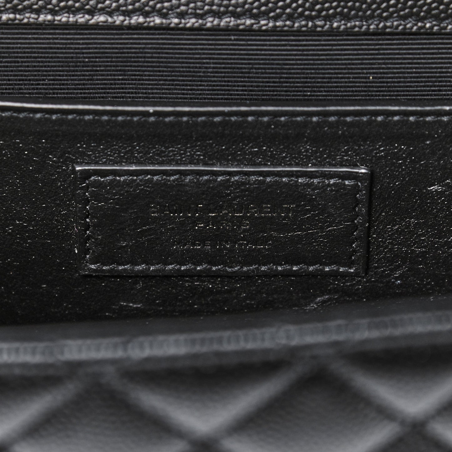 Grain De Poudre Textured Mixed Matelasse Triquilt Medium Monogram Satchel Black