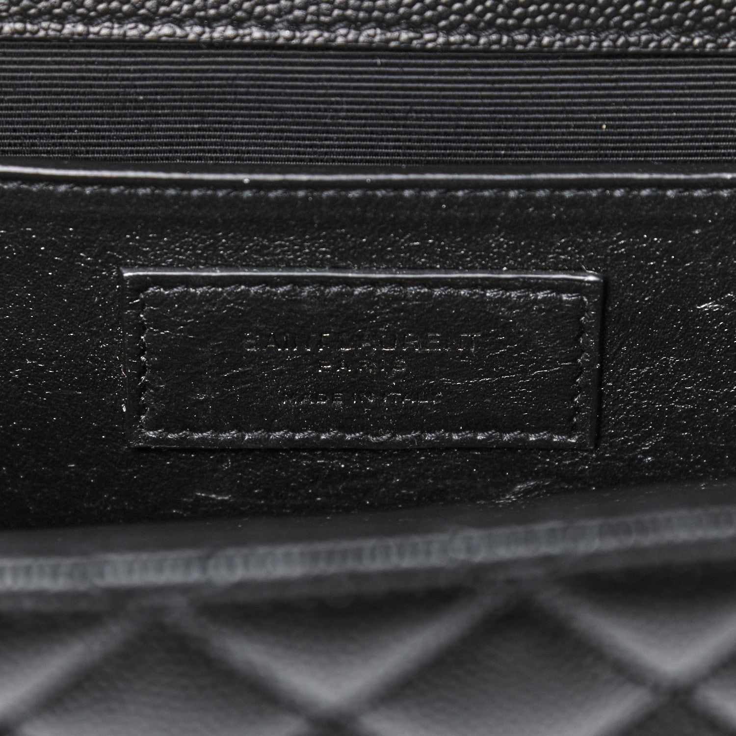 Saint Laurent Grain De Poudre Textured Mixed Matelasse Triquilt Medium Monogram Satchel Black 8 of 13