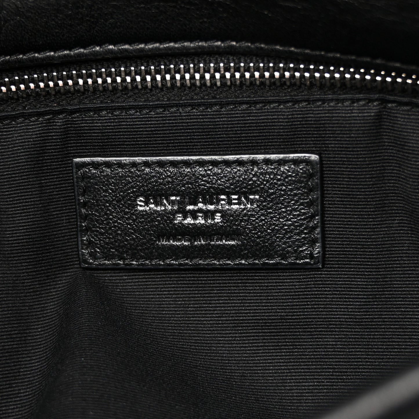 Lambskin Quilted Medium Loulou Puffer Monogram Chain Satchel Black