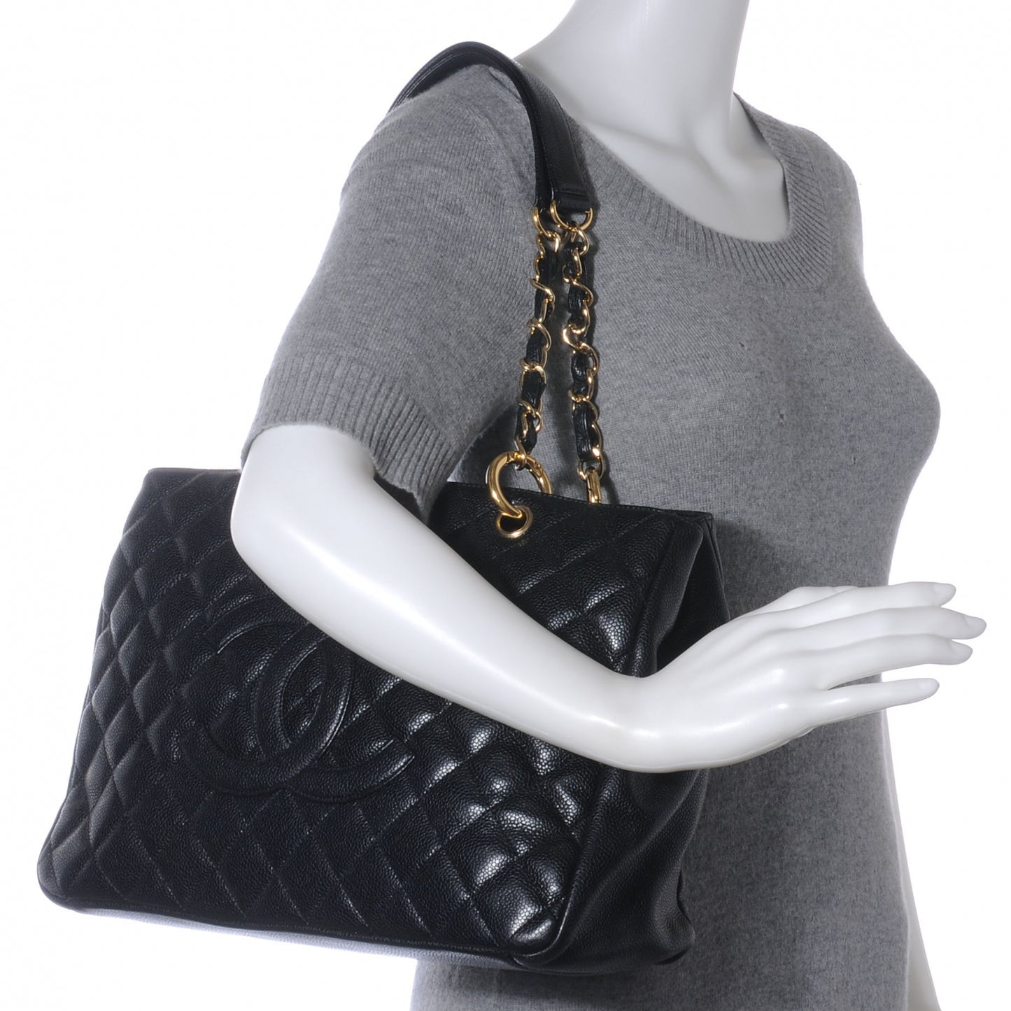 Caviar Grand Shopping Tote GST Black