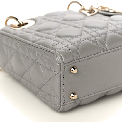 Christian Dior Metallic Lambskin Cannage Mini Lady Dior Grey 8 of 10
