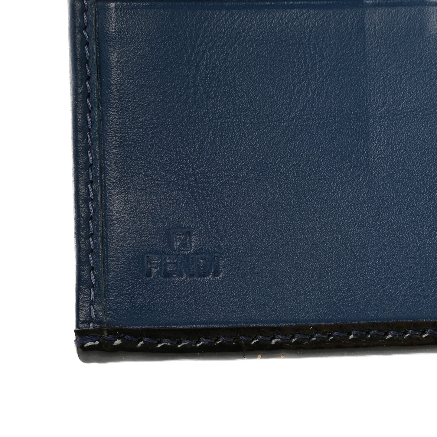Zucca Patent Continental Wallet Tobacco Blue