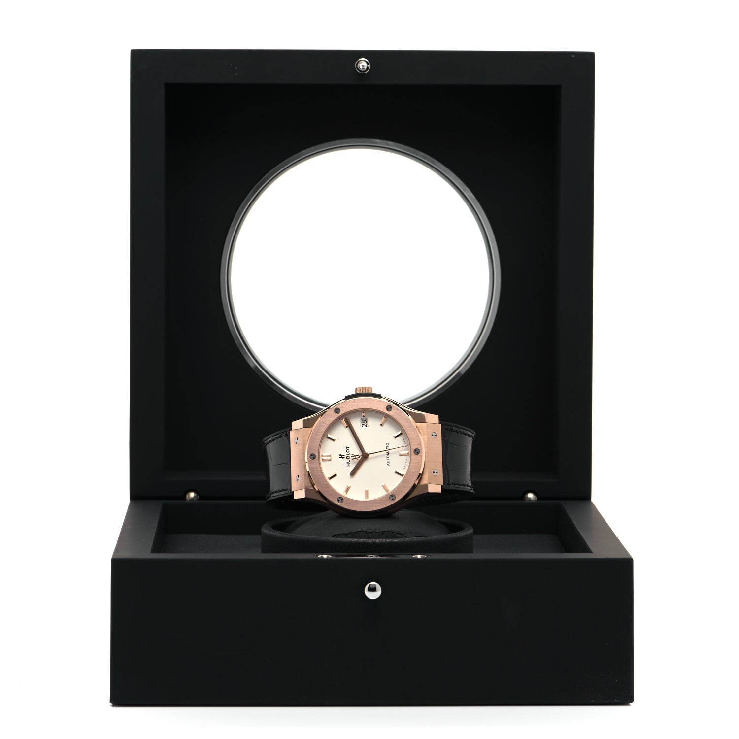Hublot Titanium 18K Rose Gold Alligator 45mm Classic Fusion Automatic Watch 511.OX.2611.LR 5 of 5