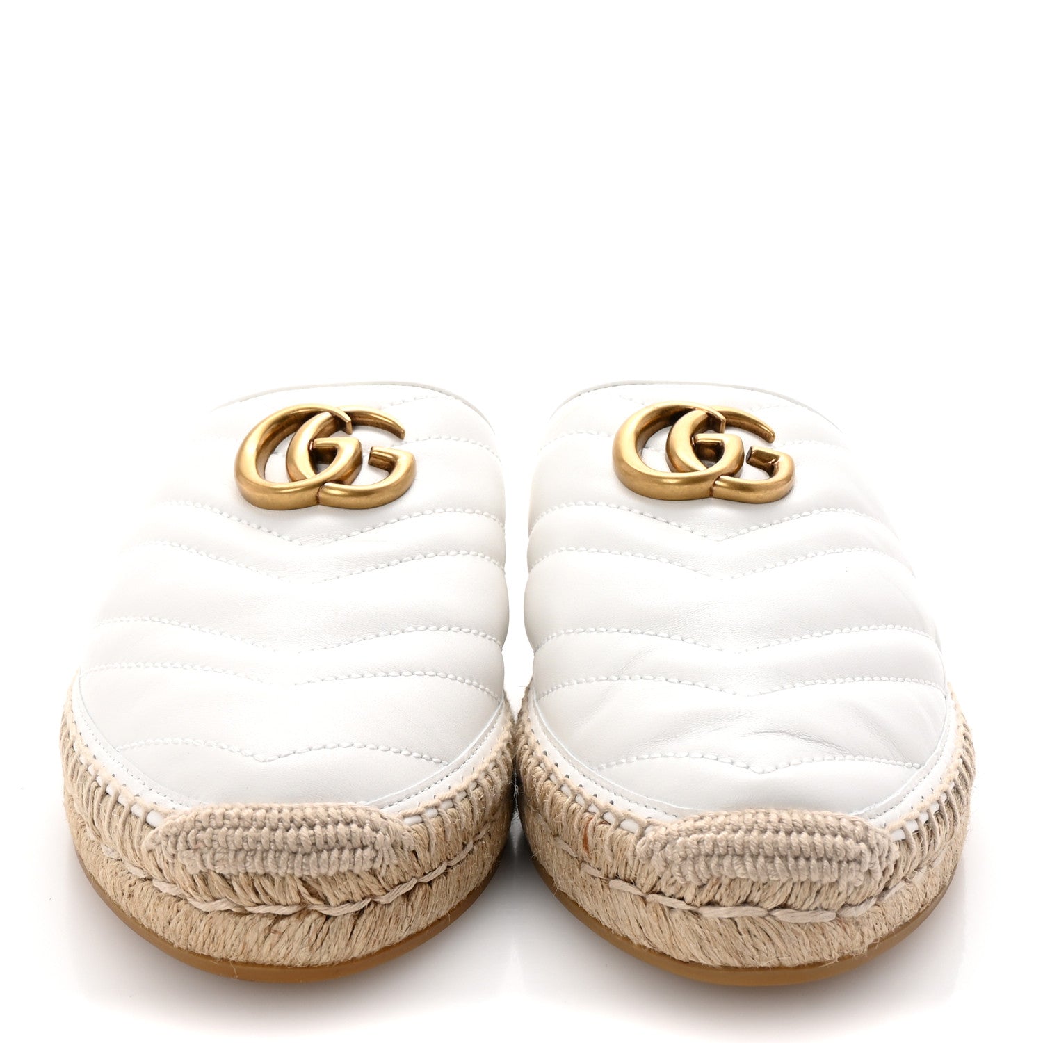 Gucci Nappa Matelasse GG Marmont Espadrille Slippers 40 Great White 3 of 10