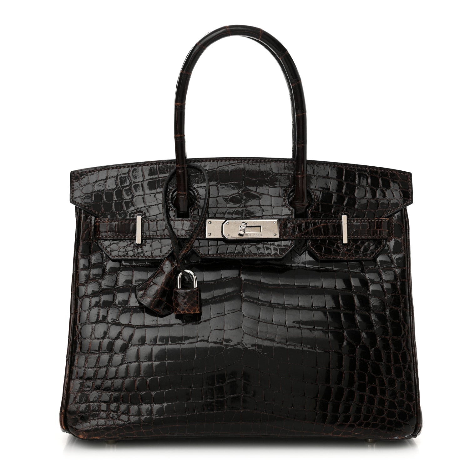 Hermes Shiny Niloticus Crocodile Birkin 30 Havane 1 of 16
