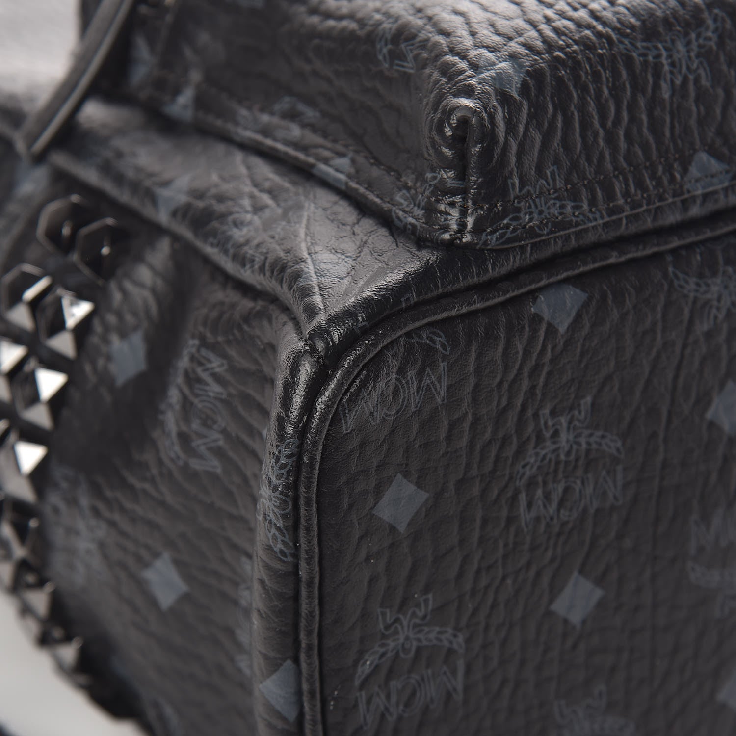 MCM Visetos Small Side Stud Stark Backpack Black 10 of 19