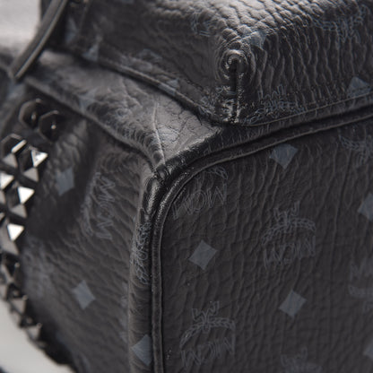 MCM Visetos Small Side Stud Stark Backpack Black 10 of 19