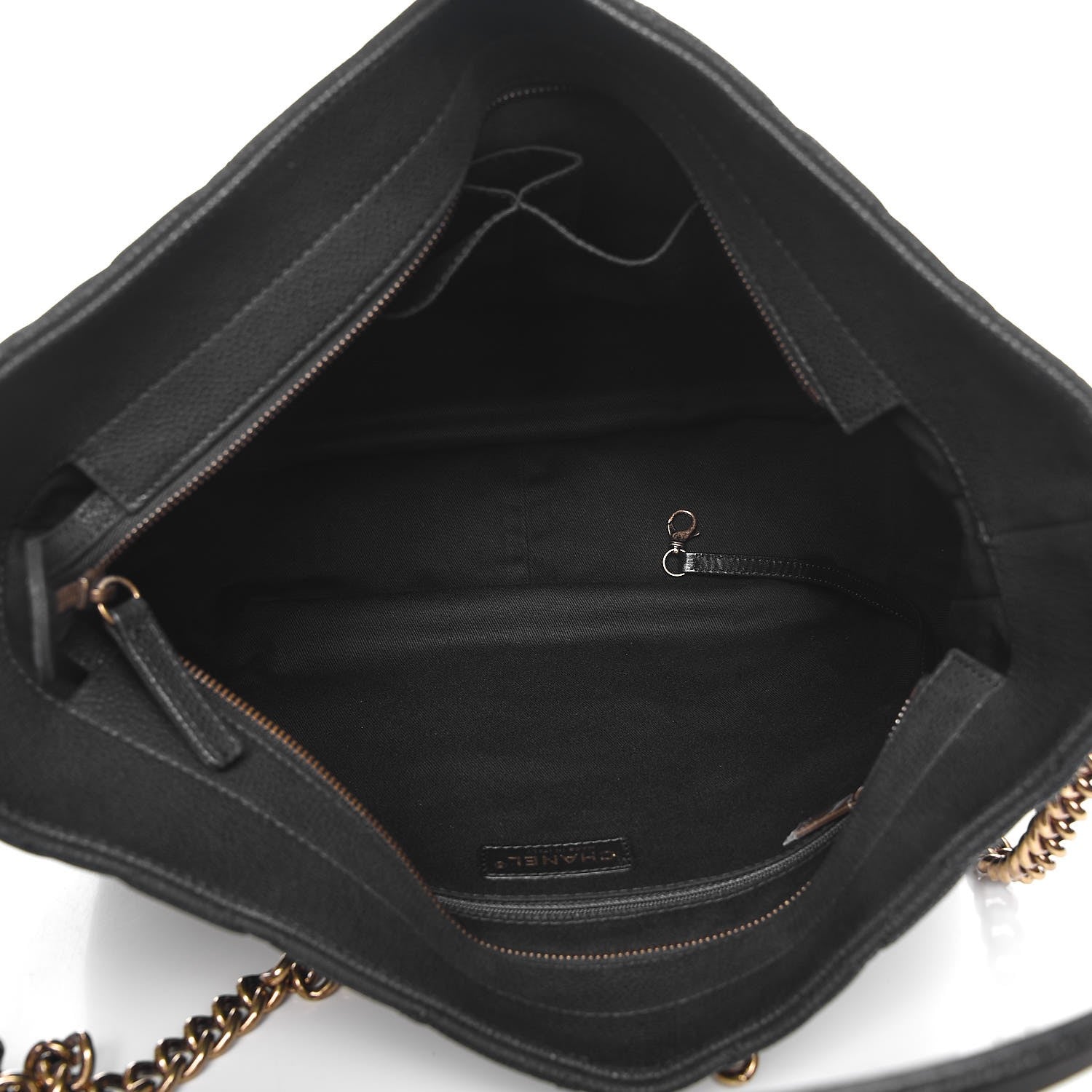 Chanel Iridescent Caviar Quilted Country Chic Hobo Black 5 of 7