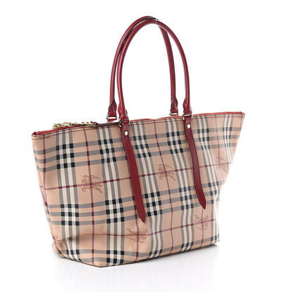 Burberry Haymarket Check Medium Salisbury Tote Military Red 2 of 8