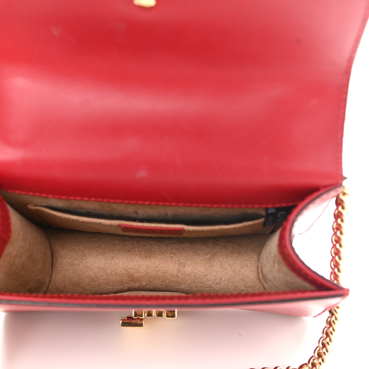 Gucci Calfskin Mini Sylvie Chain Shoulder Bag Hibiscus Red 5 of 12