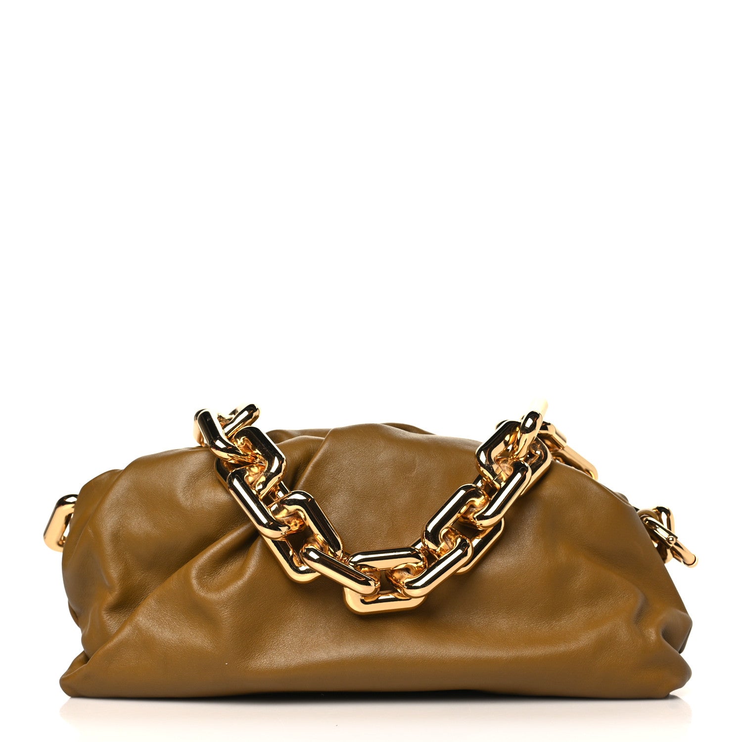 Bottega Veneta Calfskin The Pouch Chain Moutarde 1 of 9