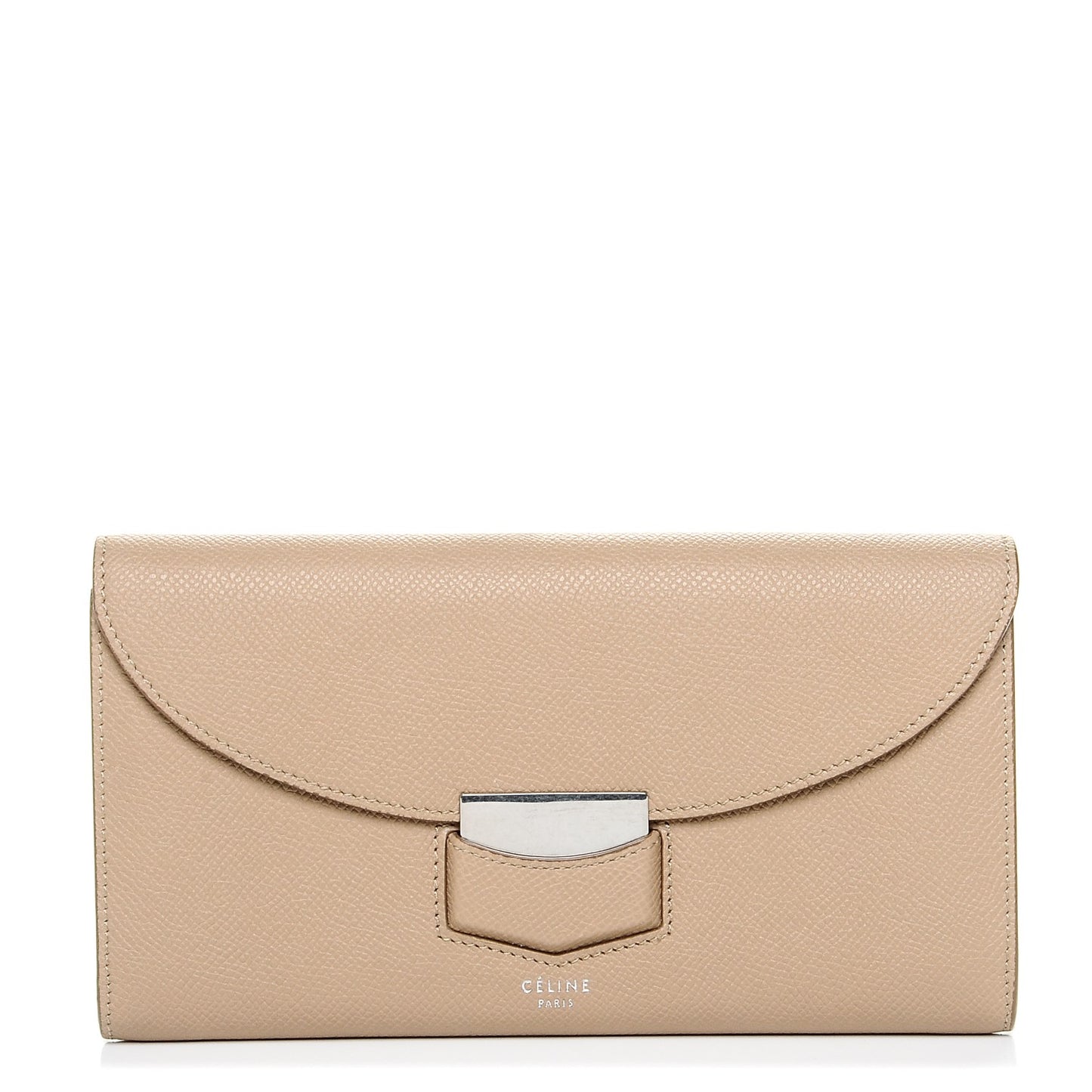 Grained Calfskin Large Trotteur Multifunction Flap Wallet Light Taupe