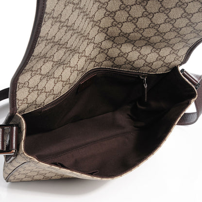 Gucci GG Plus Monogram Web Large Flap Messenger Beige Dark Brown 5 of 7