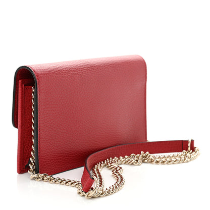 Gucci Dollar Calfskin Interlocking G Chain Wallet Red 3 of 12