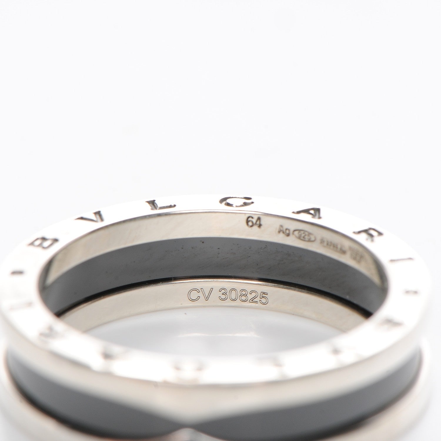 Bulgari Sterling Silver Ceramic Save The Children One-Band Ring 52 6 6 of 7