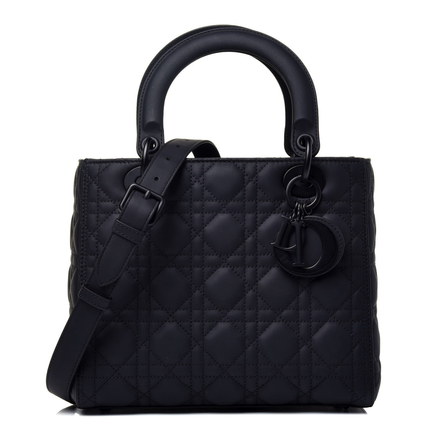 Christian Dior Ultra Matte Calfskin Cannage Medium Lady Dior Black 1 of 9
