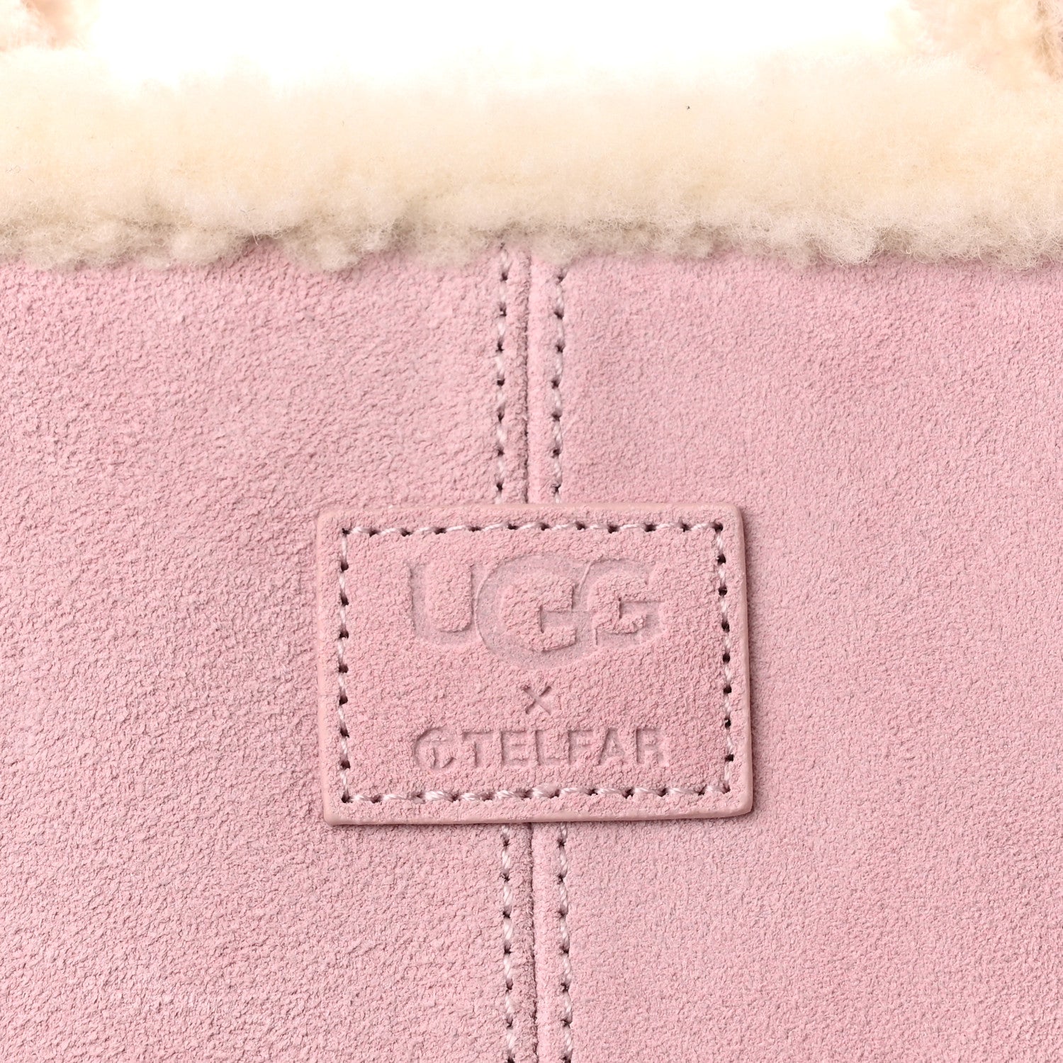 Telfar X UGG Suede Shearling Large Shopping Bag Pink 7 of 12