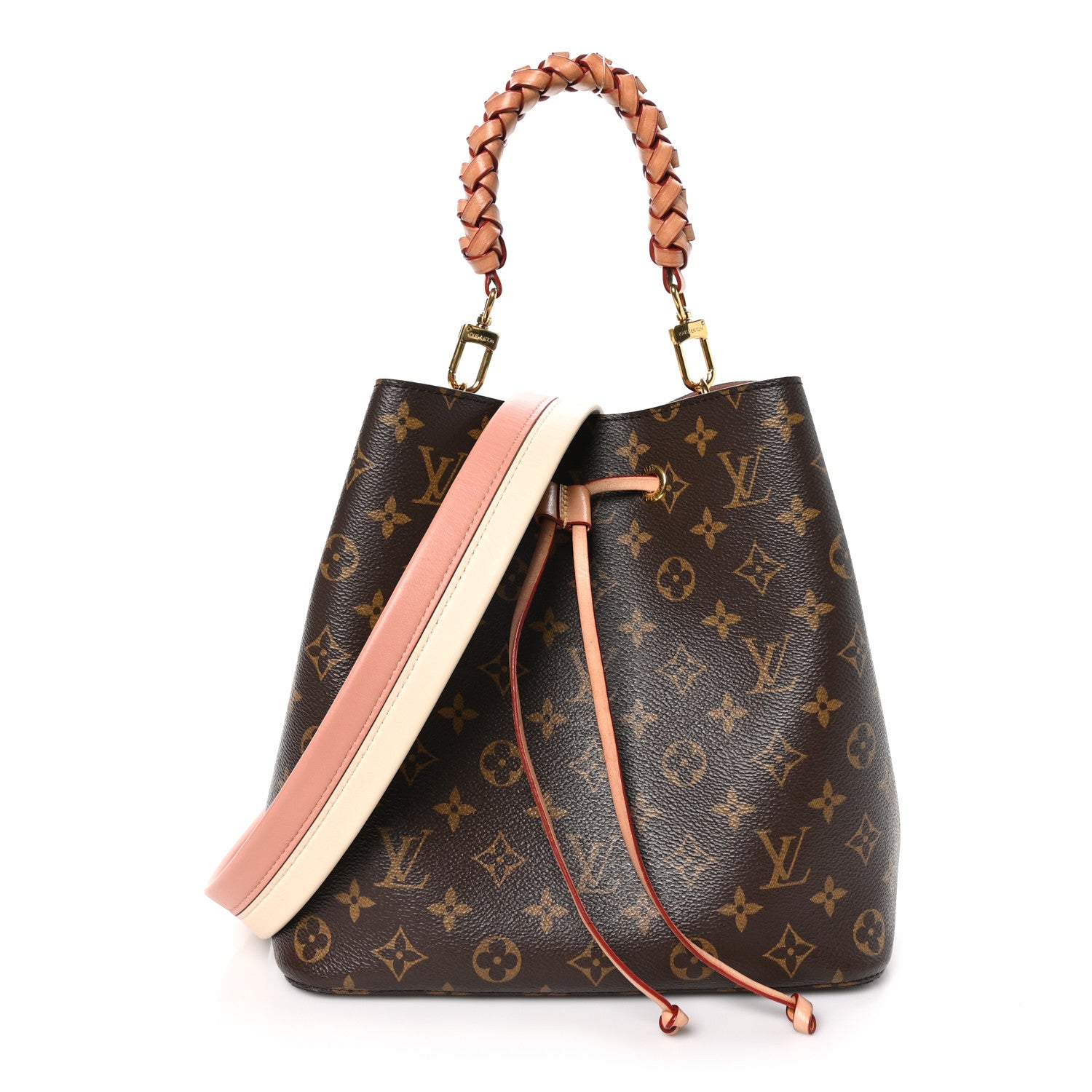 Louis Vuitton Monogram Braided Neonoe MM Peach Cream 1 of 14