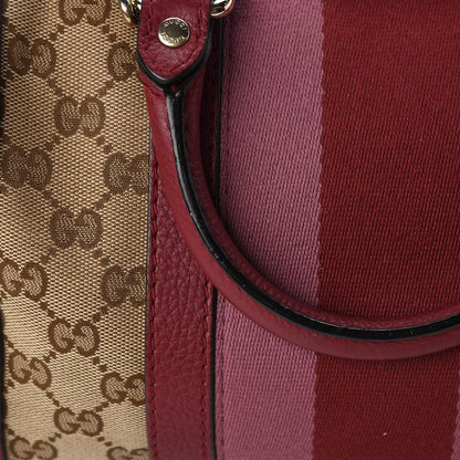 Gucci Monogram Cellarius Calfskin Vintage Web Small Boston Beige Ebony Soft Burgundy Peonia Flower Box Pink 13 of 14