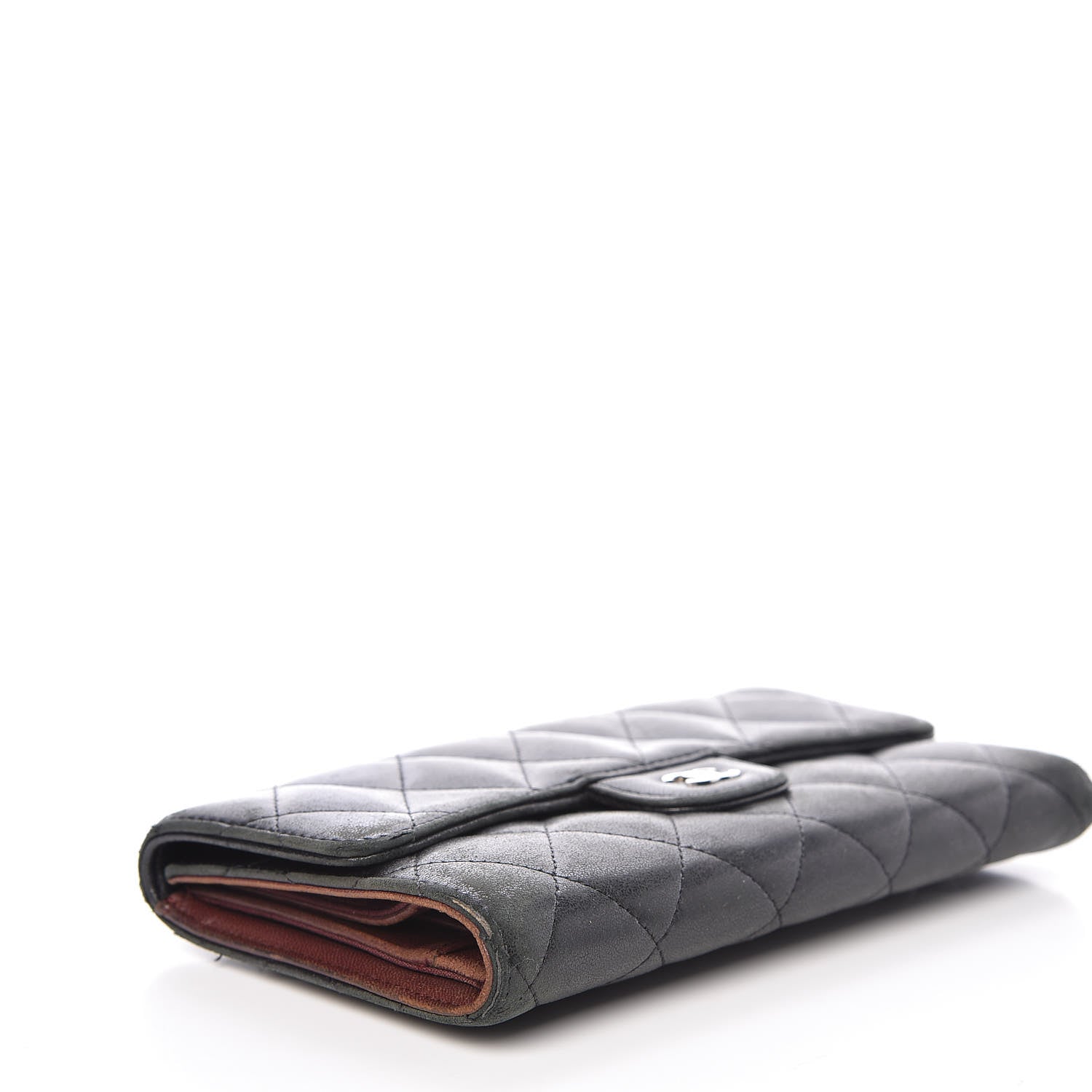 Chanel Lambskin Quilted Large Flap Wallet Black 4 of 22