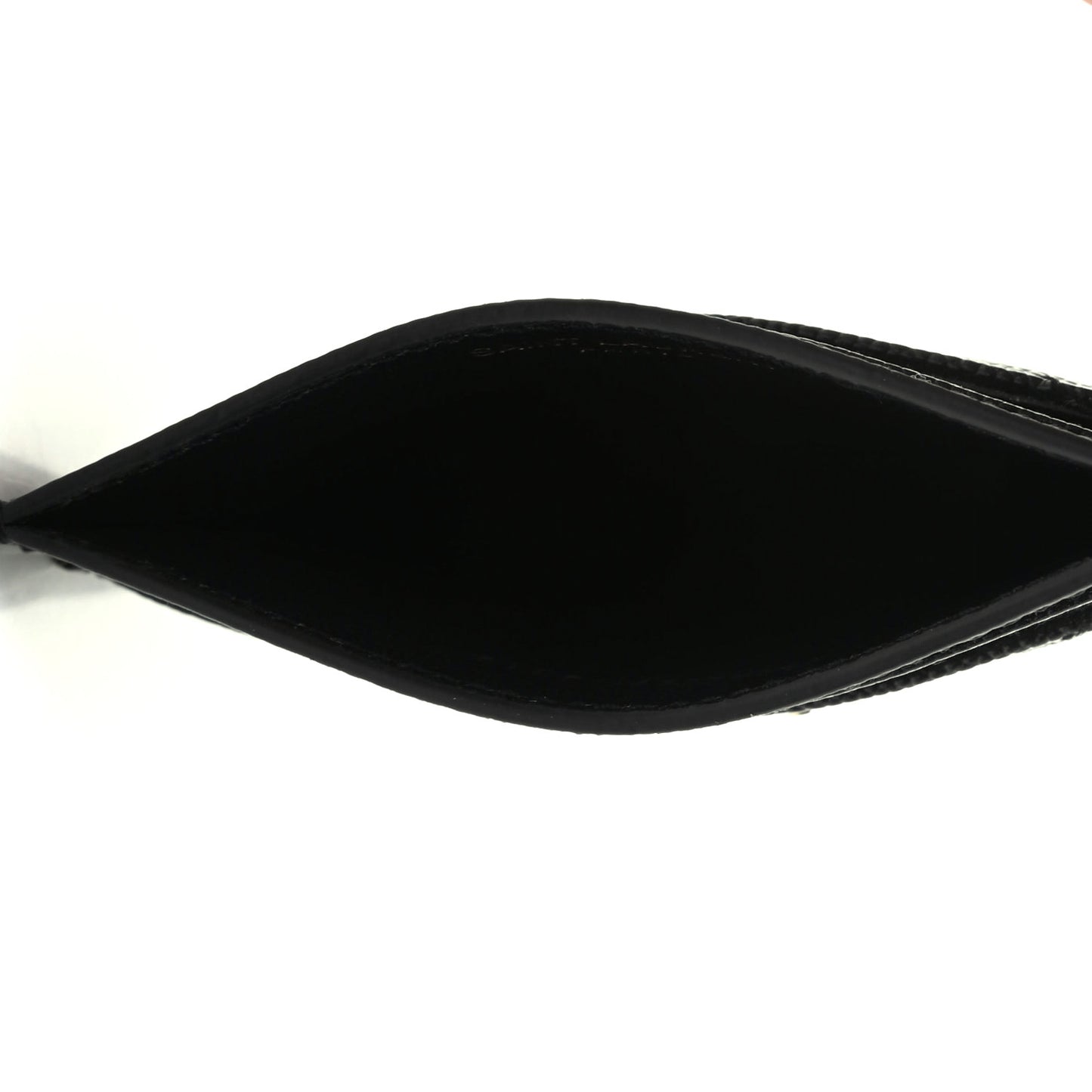 Grain De Poudre Matelasse Chevron Monogram Credit Card Case Black