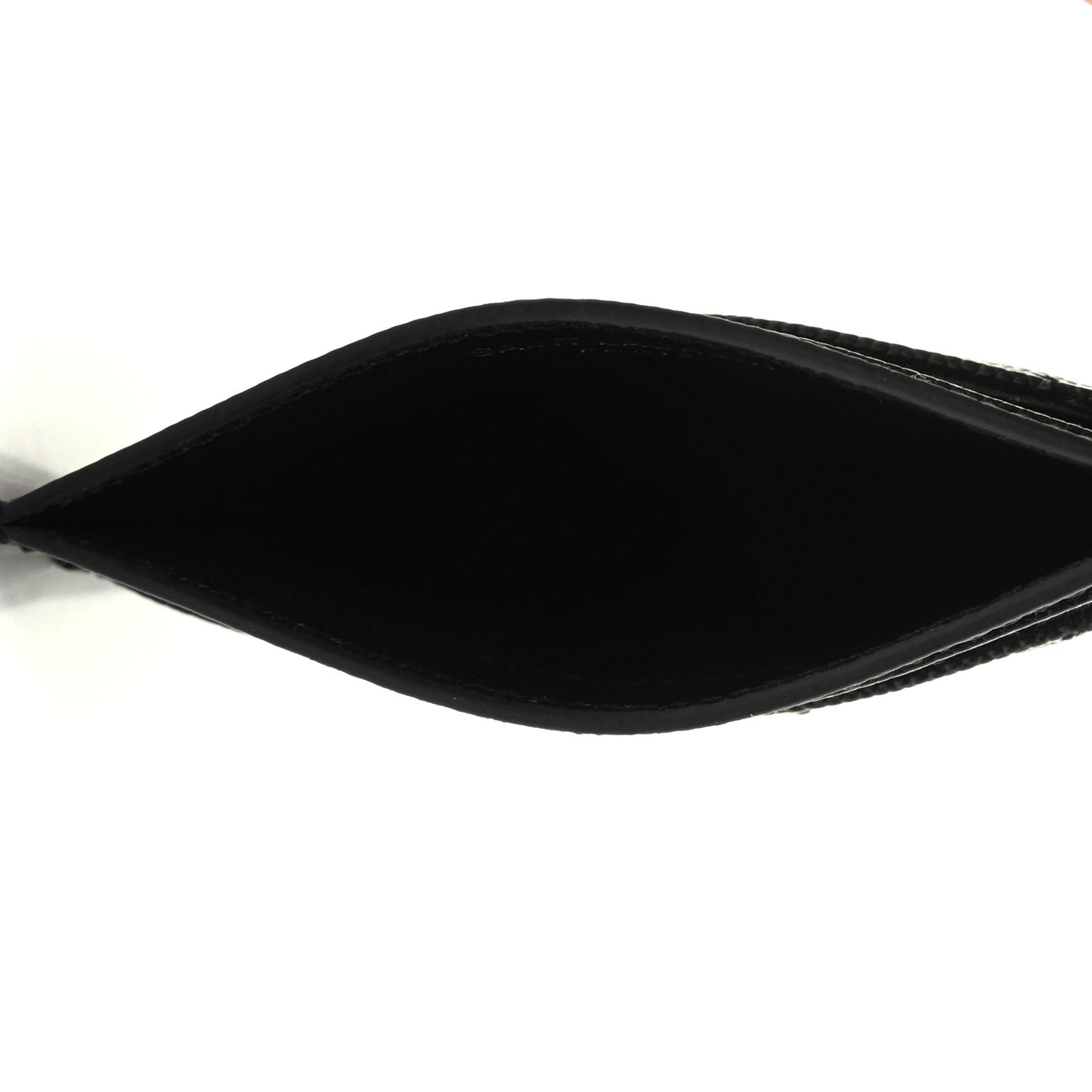 Saint Laurent Grain De Poudre Matelasse Chevron Monogram Credit Card Case Black 4 of 6