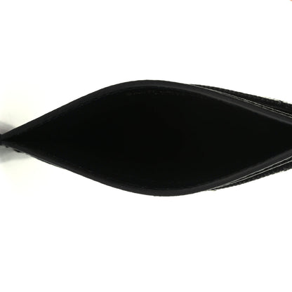 Saint Laurent Grain De Poudre Matelasse Chevron Monogram Credit Card Case Black 4 of 6