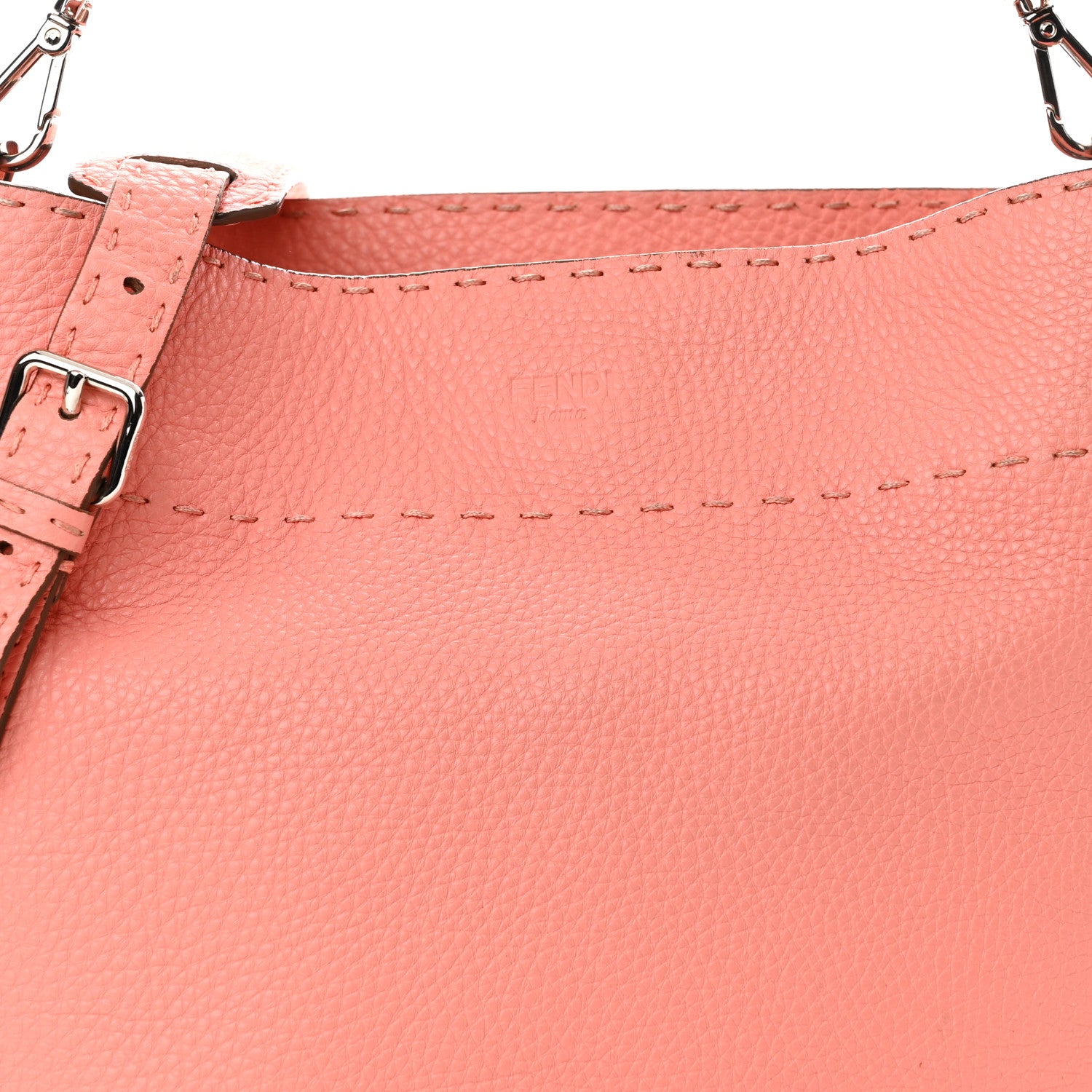 Fendi Cuoio Romano Selleria Small Anna Bucket Bag Pesca 10 of 12