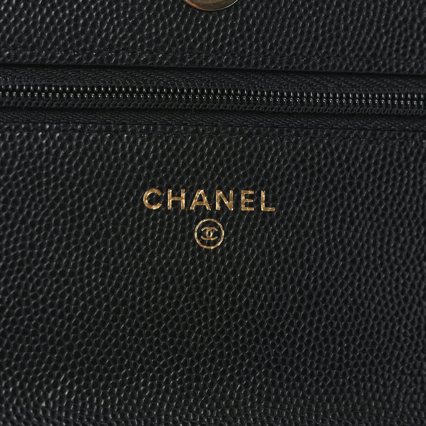 Shiny Caviar Enamel Quilted CC Wallet On Chain WOC Black
