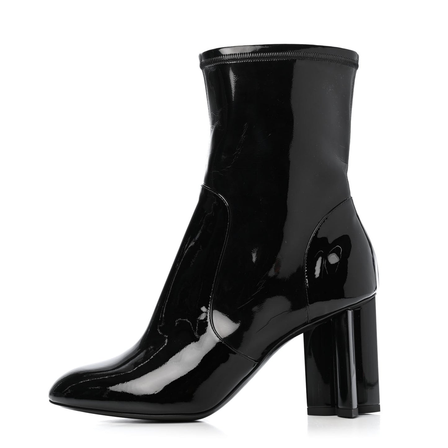 Patent Silhouette Ankle Boots 37.5 Black