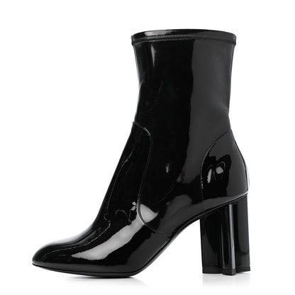 Louis Vuitton Patent Silhouette Ankle Boots 37.5 Black 1 of 4