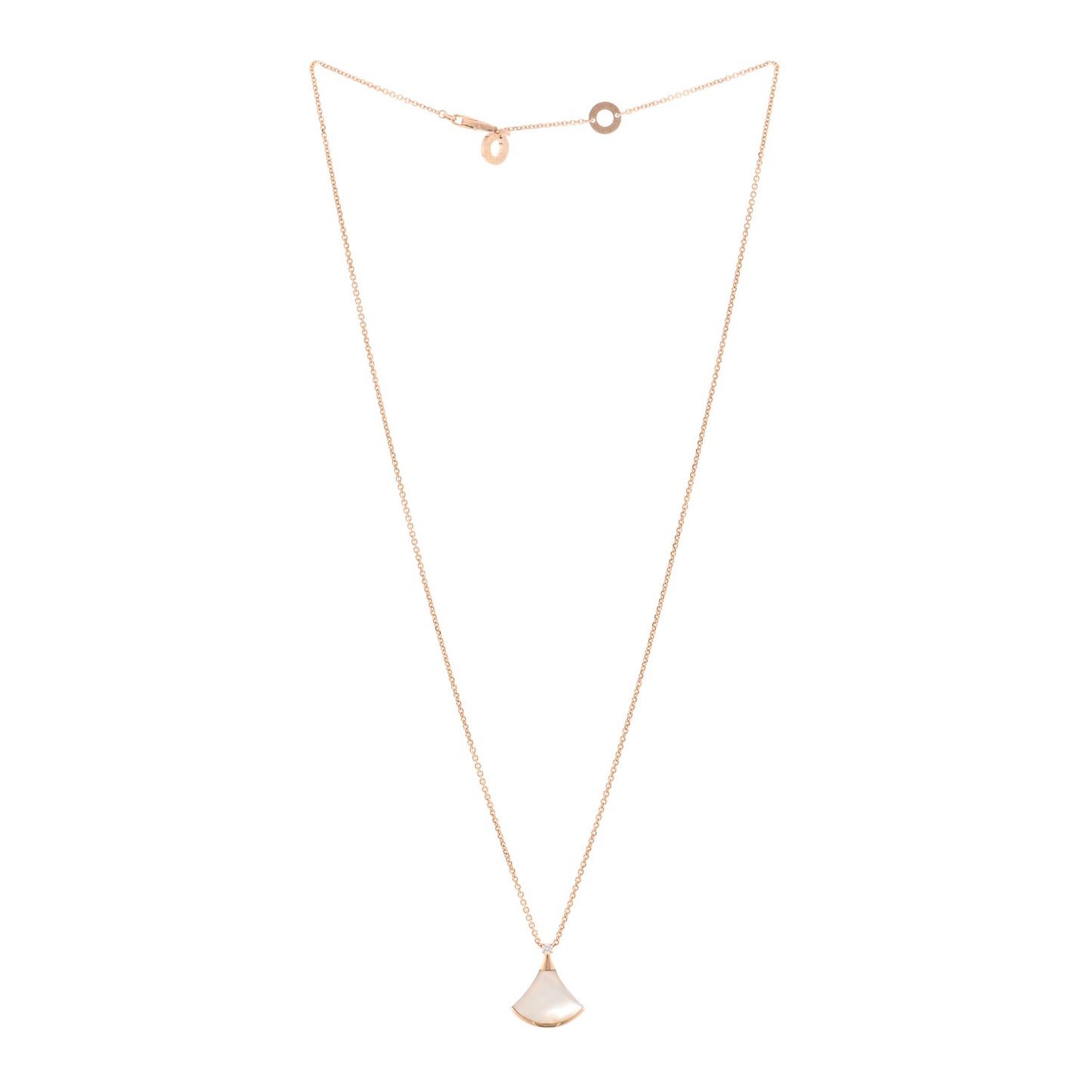 18K Rose Gold Diamond Mother of Pearl Small Divas' Dream Pendant Necklace