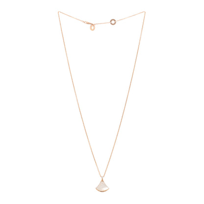 Bulgari 18K Rose Gold Diamond Mother of Pearl Small Divas' Dream Pendant Necklace 3 of 5