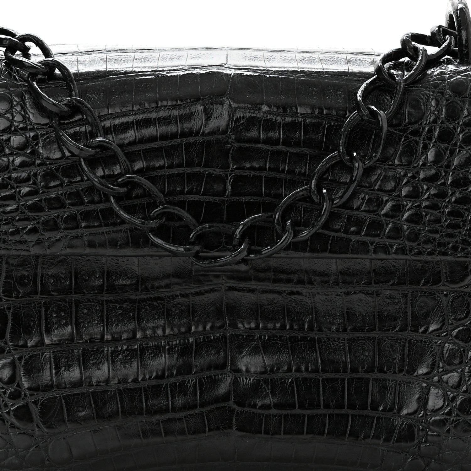Nancy Gonzalez Crocodile Chain Flap Shoulder Bag Black 8 of 10