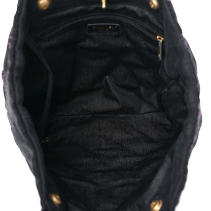 Chanel Denim Quilted Denim Mood Maxi Shopping Bag Black Multicolor 4 of 10