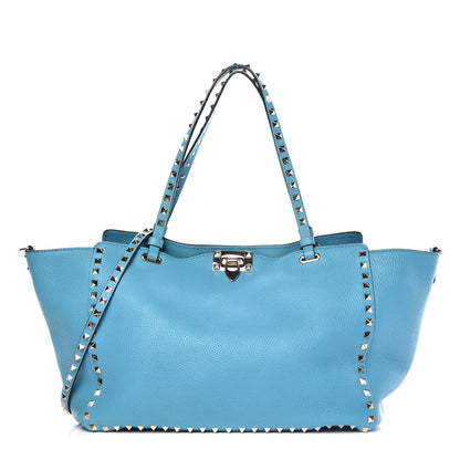 Valentino Garavani Pebbled Calfskin Medium Rockstud Tote Parrot 1 of 10