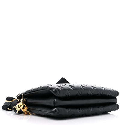 Louis Vuitton Lambskin Embossed Monogram Coussin PM Black 4 of 12