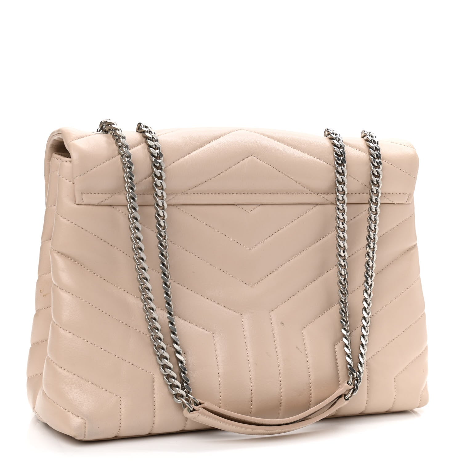Saint Laurent Calfskin Y Quilted Monogram Medium Loulou Chain Satchel Rose Antic 3 of 16
