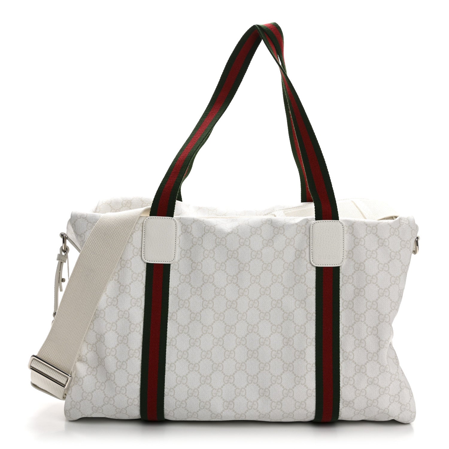 Gucci GG Monogram Medium Web Duffle Bag White 1 of 9