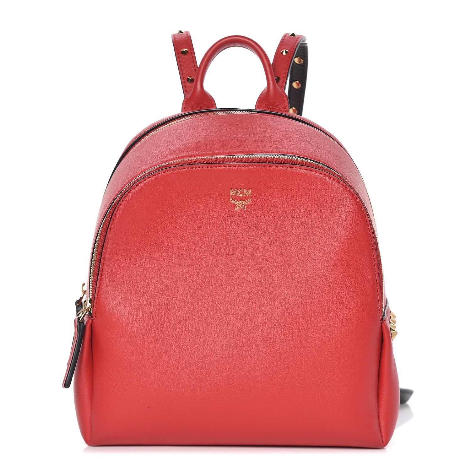 MCM Calfskin Mini Duchess Polke Studs Backpack Red 1 of 18