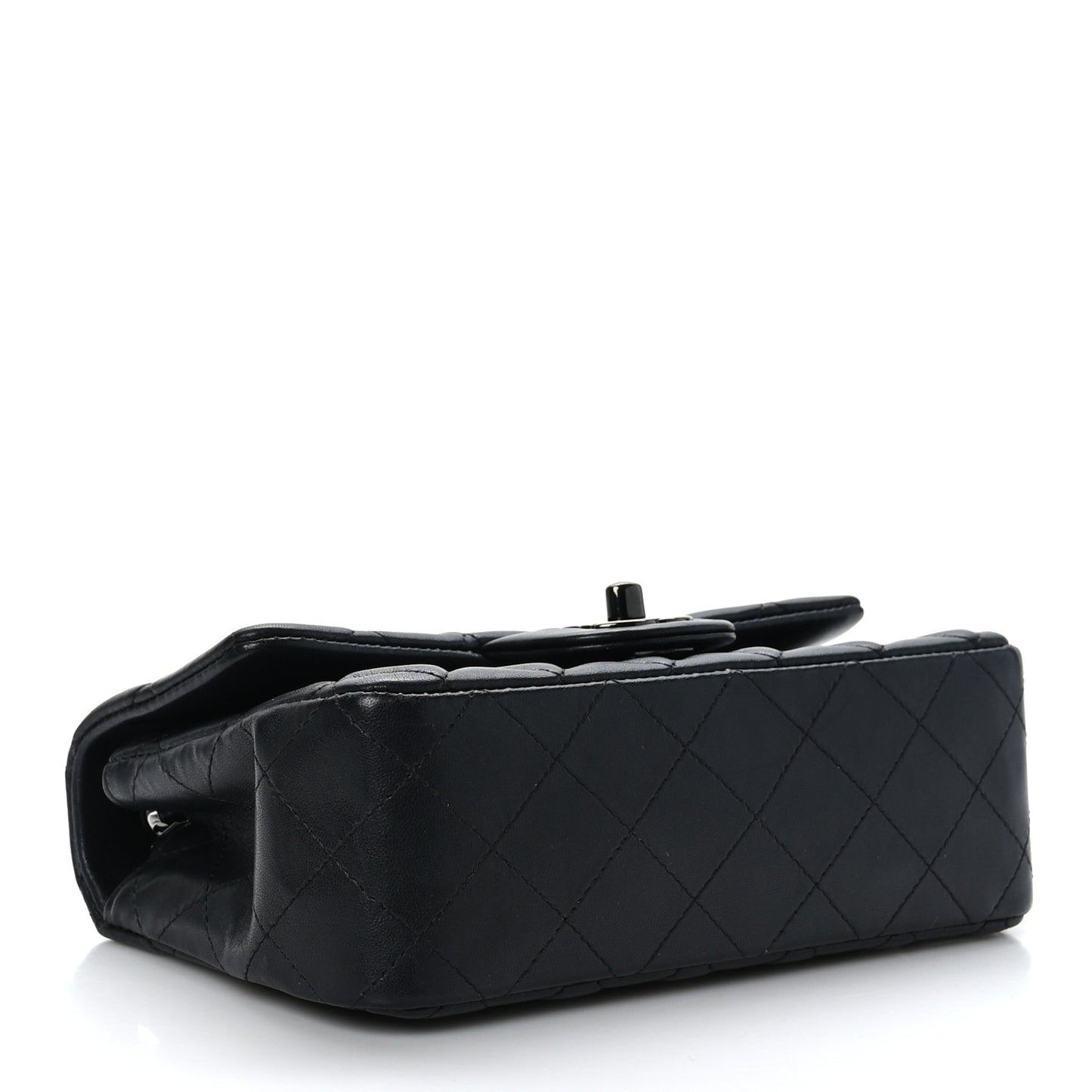 Lambskin Quilted Mini Rectangular Flap So Black