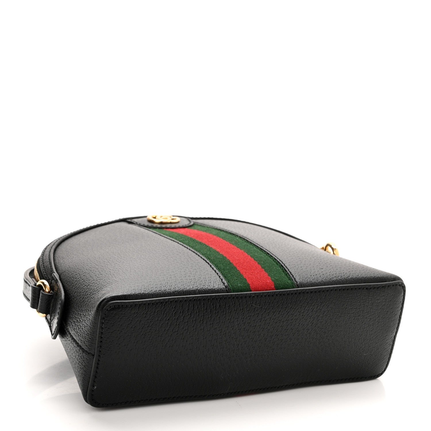 Gucci Calfskin GG Web Small Ophidia Dome Shoulder Bag Black 4 of 10
