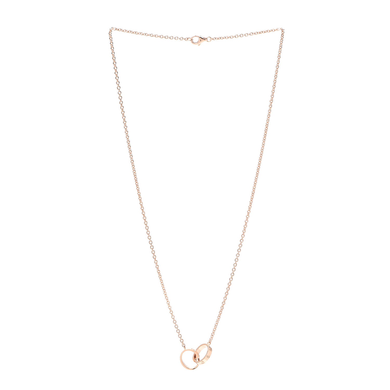 Cartier 18K Pink Gold Interlocking LOVE Necklace 3 of 6