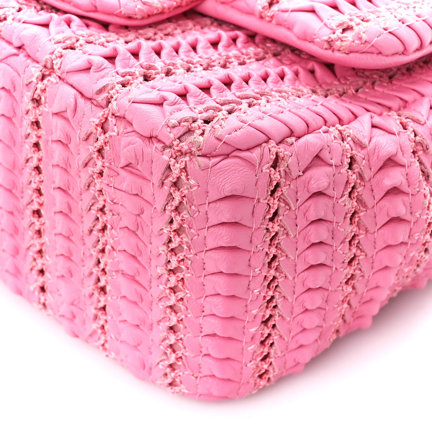 Chanel Lambskin Crochet Embroidered Mini Flap Pink 12 of 12