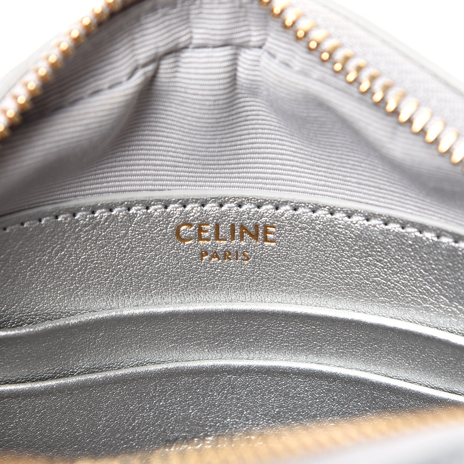 Celine Laminated Calfskin Quilted Small C Charm Bag Silver 5 of 10