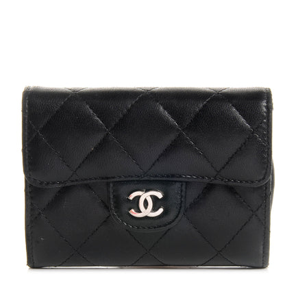 Chanel Lambskin Quilted Small Compact Wallet Black 1 of 10