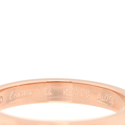 Cartier 18K Pink Gold Diamond 3mm C De Cartier Wedding Band Ring 54 6.75 4 of 5