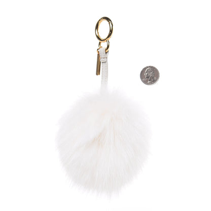 Fendi Fox Fur Pom Pom Bag Charm White 2 of 3